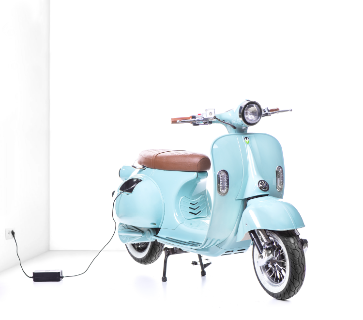 charging blue motoretta